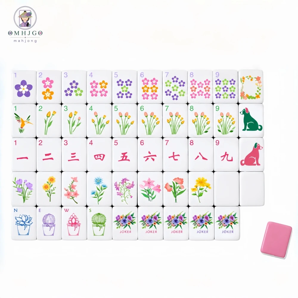 

2026 Hot American Mahjong Set 160 Tiles Acrylic Pink Engraved 4 Layer Mah Jongg Travel Game Board Luxury Family Chess Game Gifts