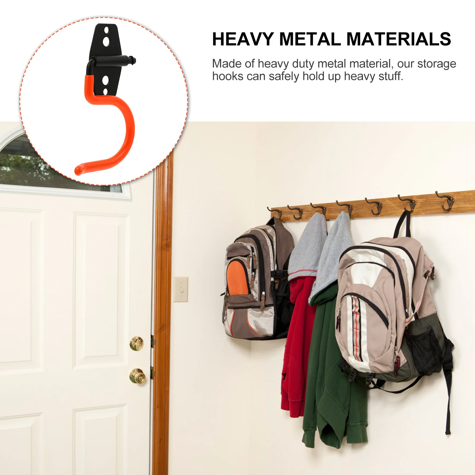 

5Pcs Heavy Duty Metal Storage Hooks Wall Hanging Hooks Mop Holder Garage Tool Organizer Heavy Duty Hanger Mop Holder