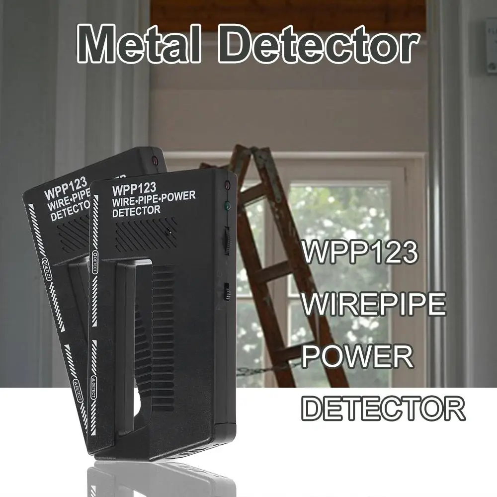 

WPP123 Wire Pipe Power Detector High Sensitivity Adjustable Wall Detector Scanner Portable Hand Push Off Metal Detector
