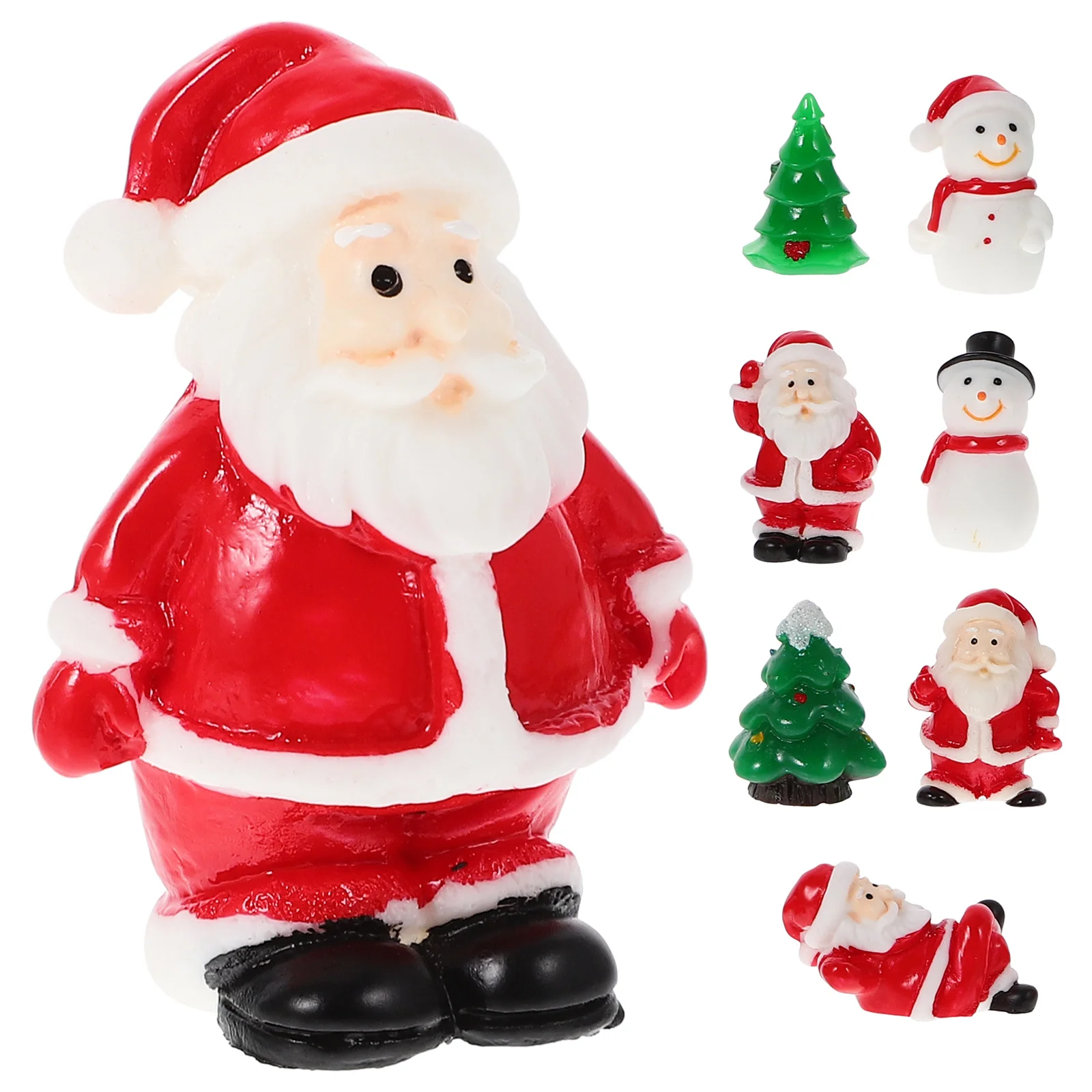 

8Pcs Christmas Resin Mini Models Durable Xmas Ornament Micro Landscape Decoration Tiny Figures Mini Christmas Ornaments
