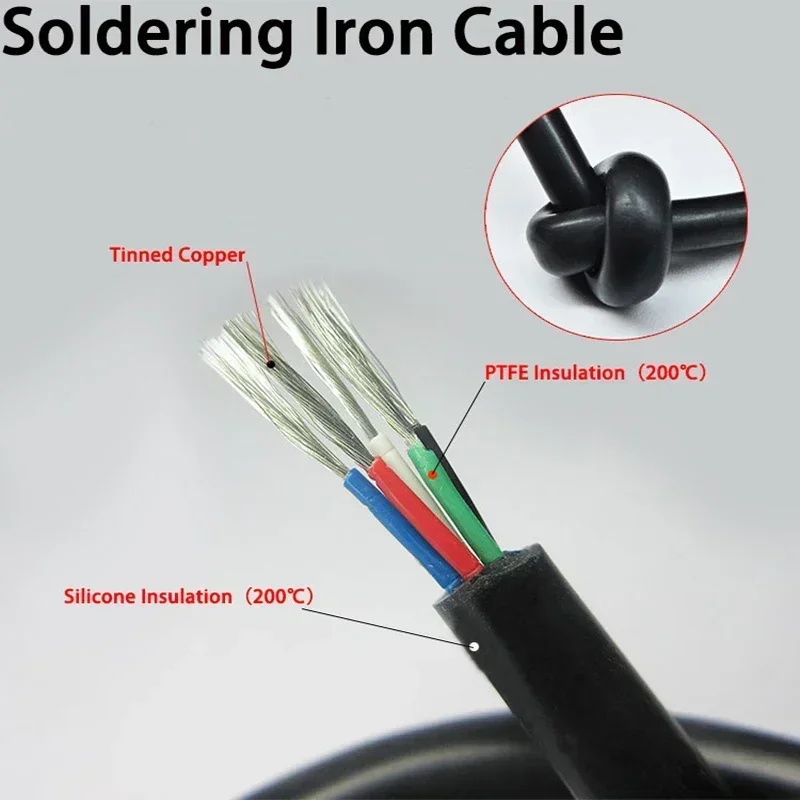 

1/5/10M T12 Soldering Iron Station 2 3 4 5 6 8Cores Silicone Wire Cable Tinned Copper PTFE Insulation High Temperature Line