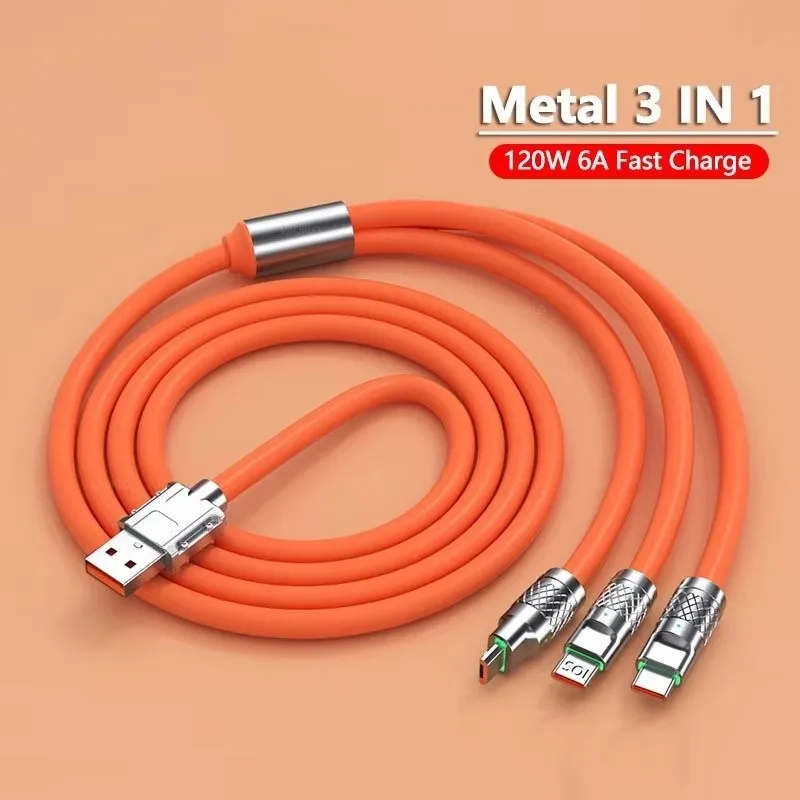 1.2m 2m 3 in 1 Fast Charge Cable For  iPhone 11 XS XR iPad Air Onepuls Samsung S20 S10 Xiaomi Huawei Type C Line Micro USB Wire