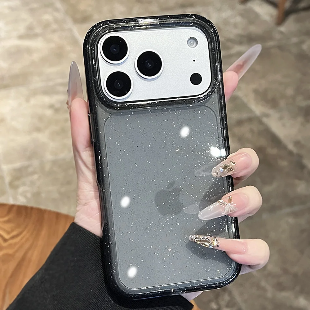 Luxuriöse Glitzer-Handyhülle für iPhone 18 17 16 15 14 13 12 11 Pro Max Plus Air, weiche Silikon-Transparent-Bumper-Hülle – Detail 10