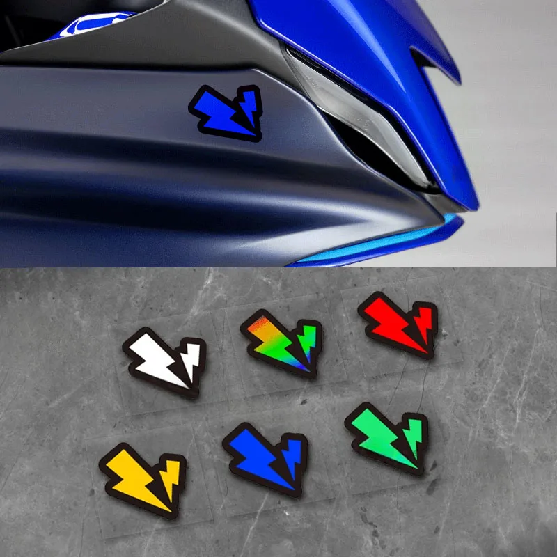 

2PCS Lightning Motorcycle Sticker Waterproof for Motorbike Fuel Tank Helmet Front Fairing Car Electric Scooter Vinyl Decal