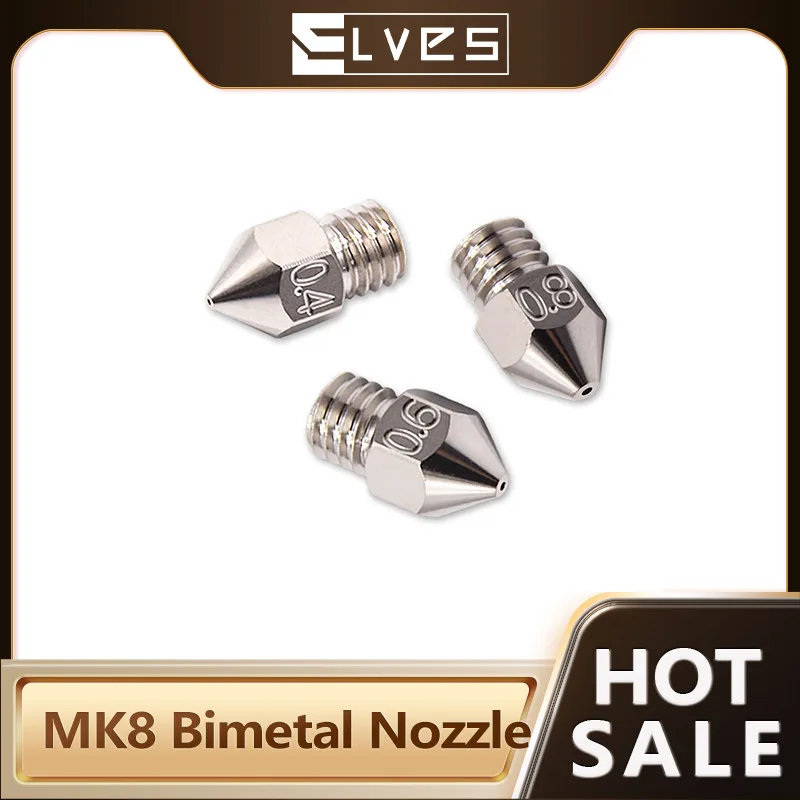 

MK8 Bimetal Nozzle Hardened Steel Plated Copper For CR6 SE/Max/Ender 3 V2 Neo /Ender3 S1 / Pro Ender 5, Neptune 3 Pro 3D Printer