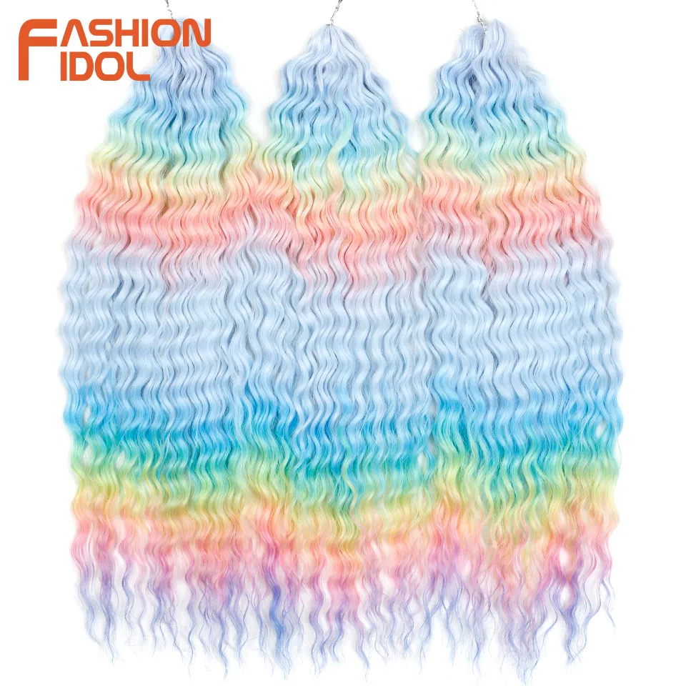 Ariel Hair Synthetisch Twist Gehaakt Krullend Haar 24 Inch Watergolf Vlechthaar Ombre Blond Bruin Diepe Golf Vlechthaarverlenging