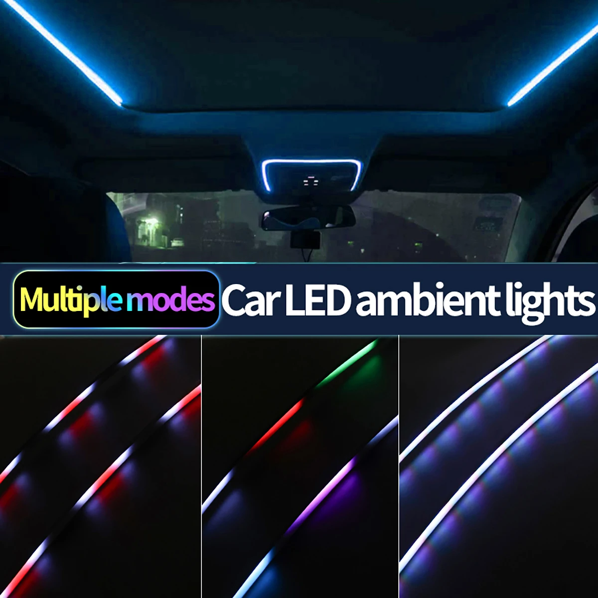 LED light strip for Car sunroof 150cm Acrylic LED Decorative light strip Interior lights Car Skylight ambient light multicolour