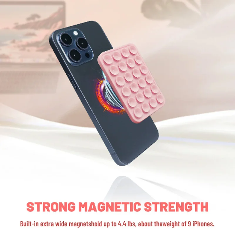 

magnetic mobile phone bracket stickers, 24 suction cups with super suction, silicone material, suitable for multi-scene use