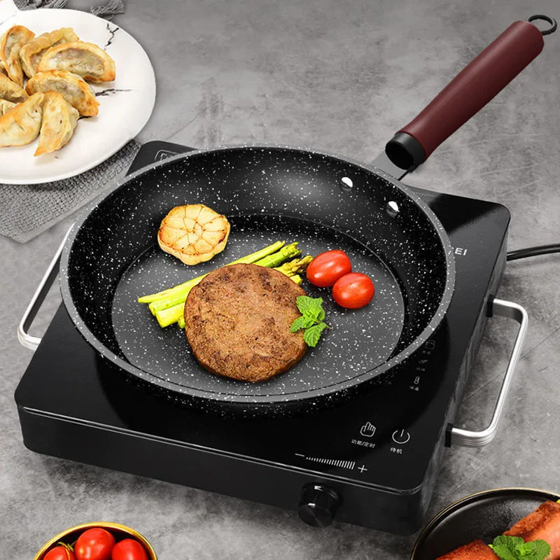 Frying Pan Wok Pan Non-Stick Pancake Pan 24/26/28cm with cover  Household Induction Gas Stove Universal Pan Cooking Steak Pan