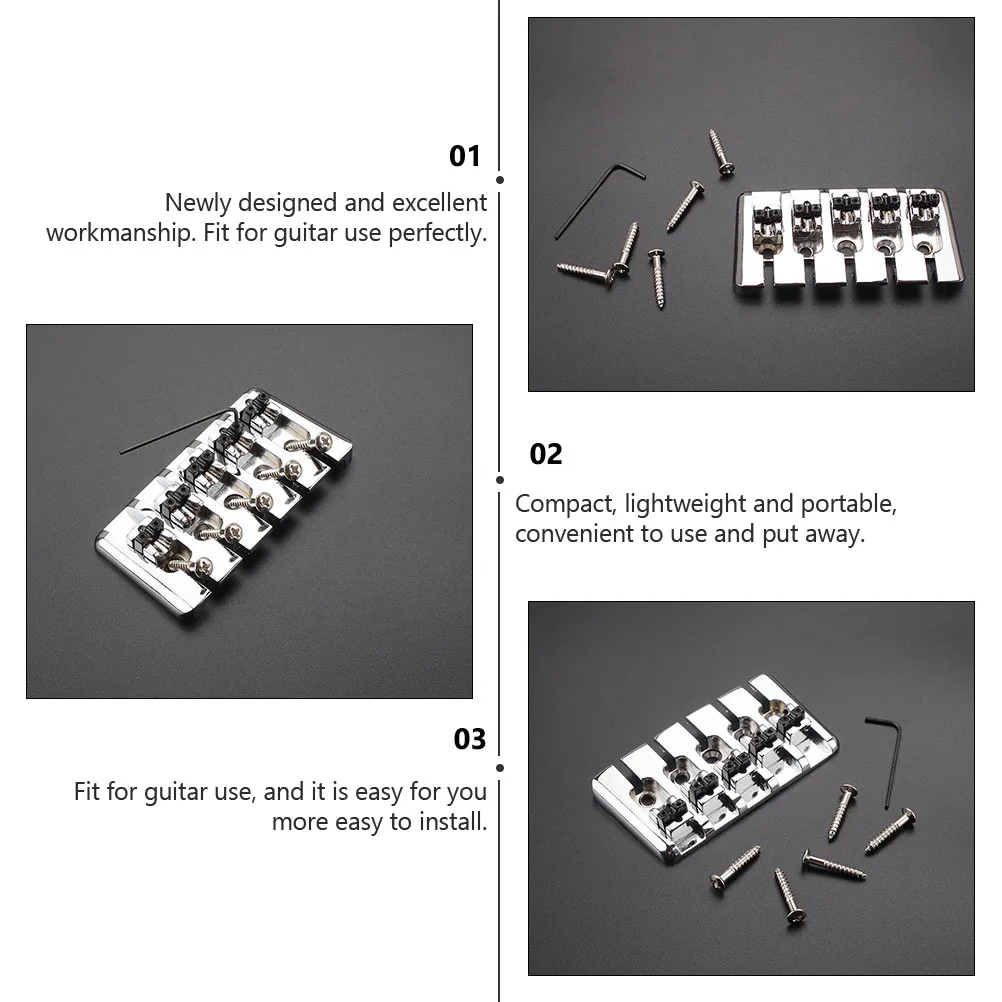 

Five-string Pull-up Board Bass Guitar Accessories Electric Bridge Tailpiece Fixed Hardtail Saddle