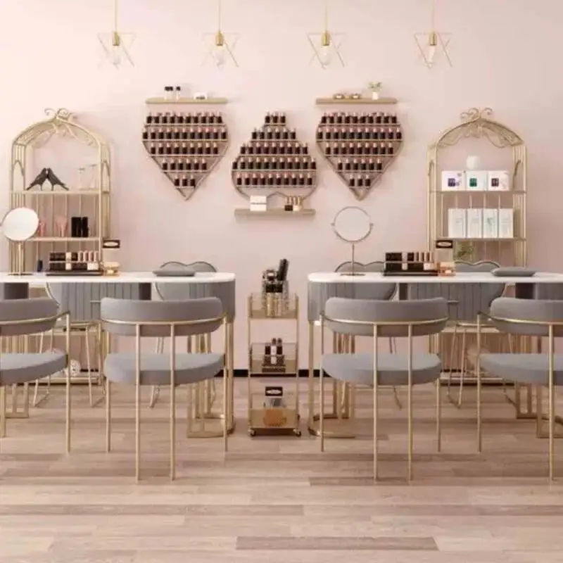 Professional Modern Nail Table Exquisite Receptionist Nordic Design Manicure Table Modern Pink Mesa De Manicure Furniture YX50ZJ