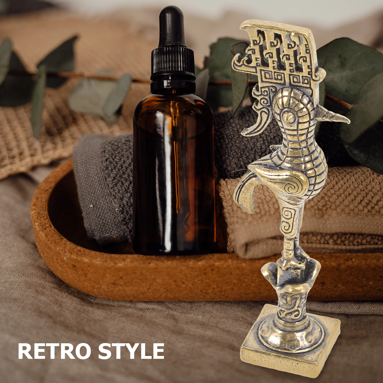 

Vintage Brass Bird Statue Desktop Decor Retro Home Office Decoration Creative Metal Craft for Living Room Shelf Display