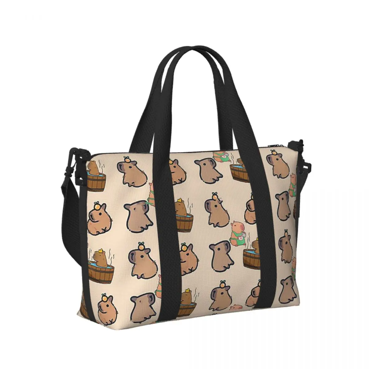 

Custom Capybara Group Beach Travel Bag Large Capacity Tote Bags for Gym Sport Women Shopping Duffle Shoulder Bag