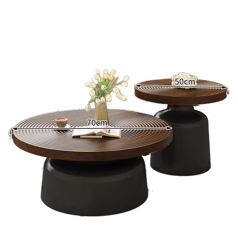 

Round coffee table living room household light luxury high-end carbon steel small coffee table small apartment