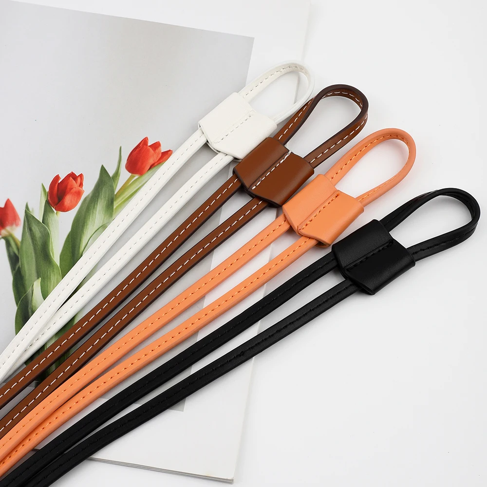 Genuine Leather Women Detachable Bag Strap DIY Replacement Bucket Bag Drawstring Rope Backpack Beam Pocket Purse Accessories