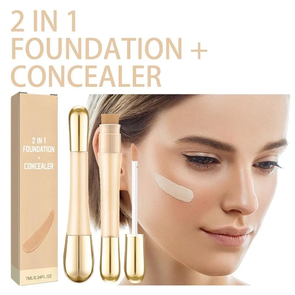 2 in 1 Double-End Concealer Anti Sommersprossen Augenringe Korrektor Gesicht aufhellen Concealer Foundation High Coverage Kosmetik