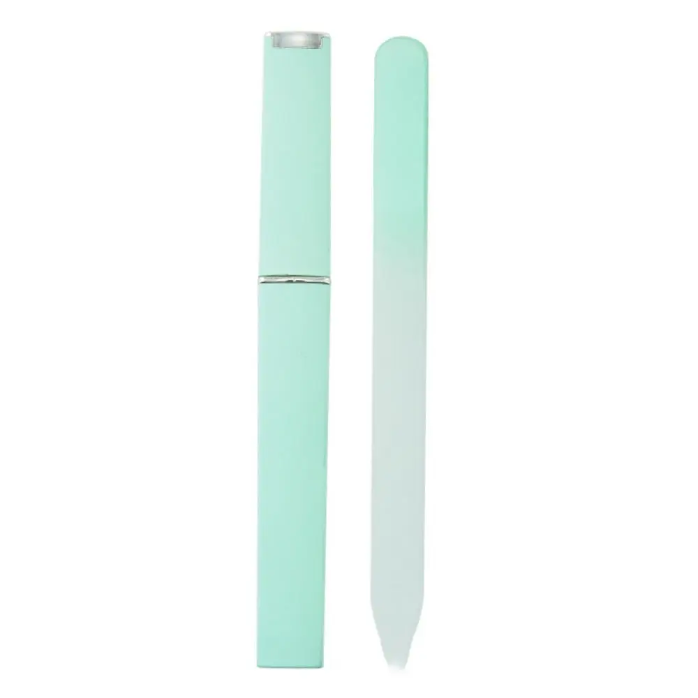 Sandblasted Colored Crystal Glass Nail File Buffer Polished Color Canister Glass File Nail File Durable Multifunction