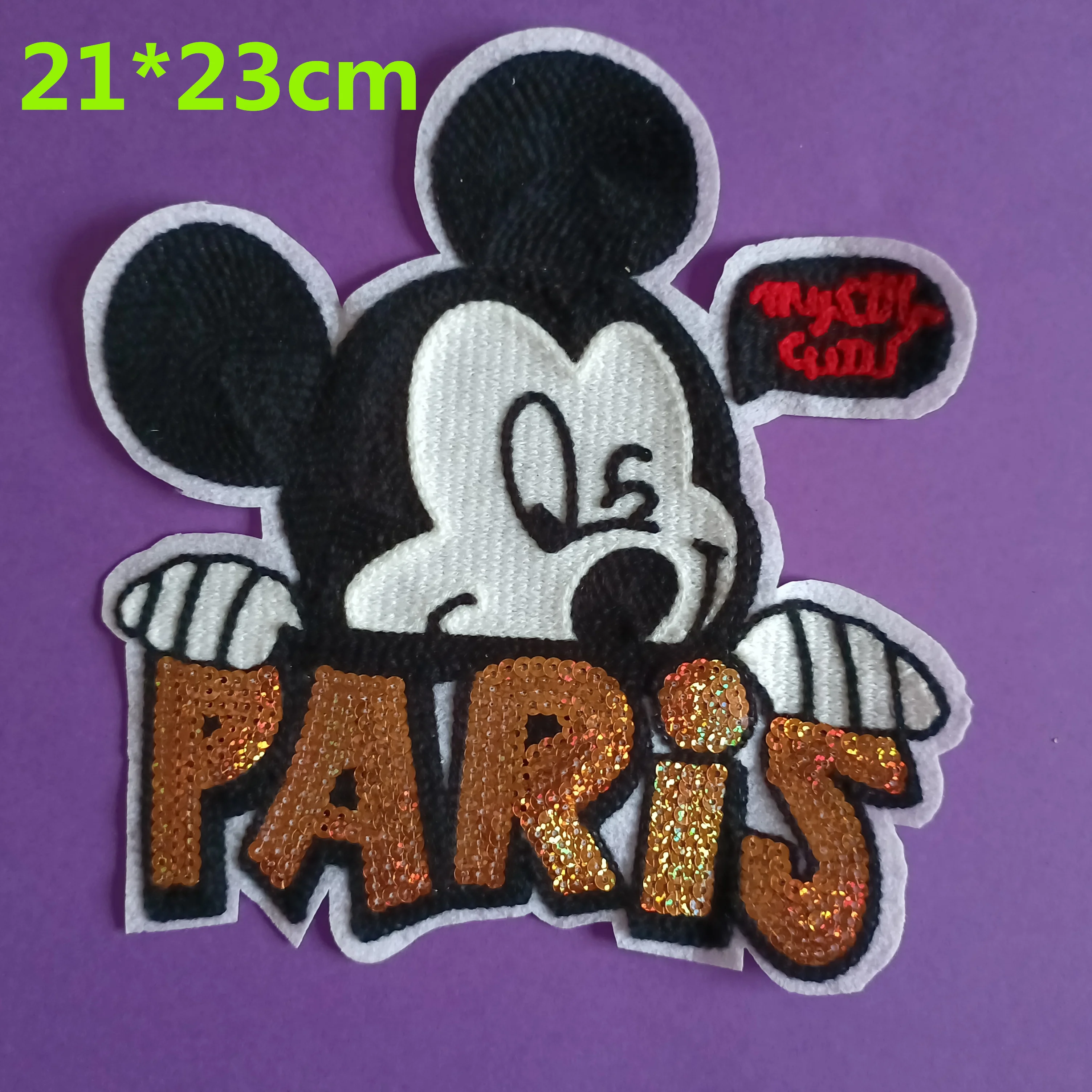 [1Pcs Large] Minnie Mouse Anime Mbroidered Patches for Children\'s Clothing Mickey Mouse Sew On Cute Luxury Patch for Kid Jackets