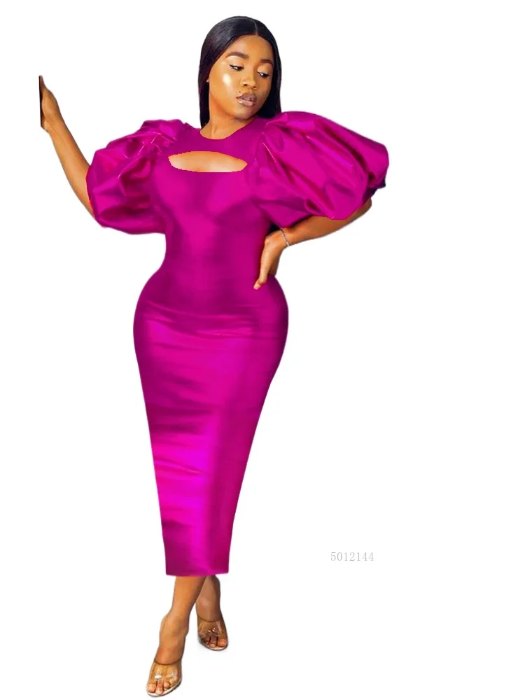 

Женские длинные платья для вечеринок, сексуальные короткие рукава-фонарики с вырезом на груди, облегающие блестящие летние модные платья с круглым вырезом, халаты для мероприятий на день рождения