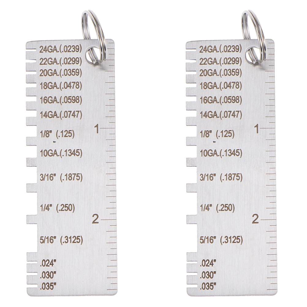 

2Pcs Weld Inspection Gauge Sheet Metal Thickness Gauge Stainless Steel Corrosion Resistant Welding Thickness Measuring Tool