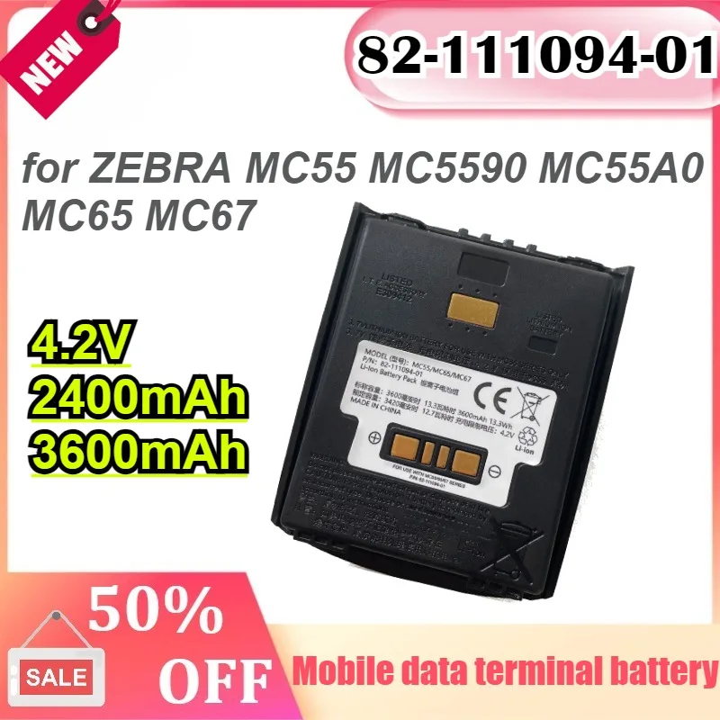 

82-111094-01 2400mAh/3600mAh for ZEBRA MC55 MC5590 MC55A0 MC65 MC67 for Motorola for Symbol Mobile Data Terminal Battery