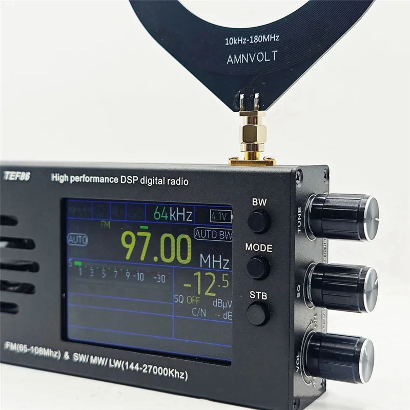 ABZW TEF6686 DSP Penerima Radio Portabel Penerima Radio Full-Band dengan Layar LCD 2.8 Inci Radio Digital FM 65-108MHZ