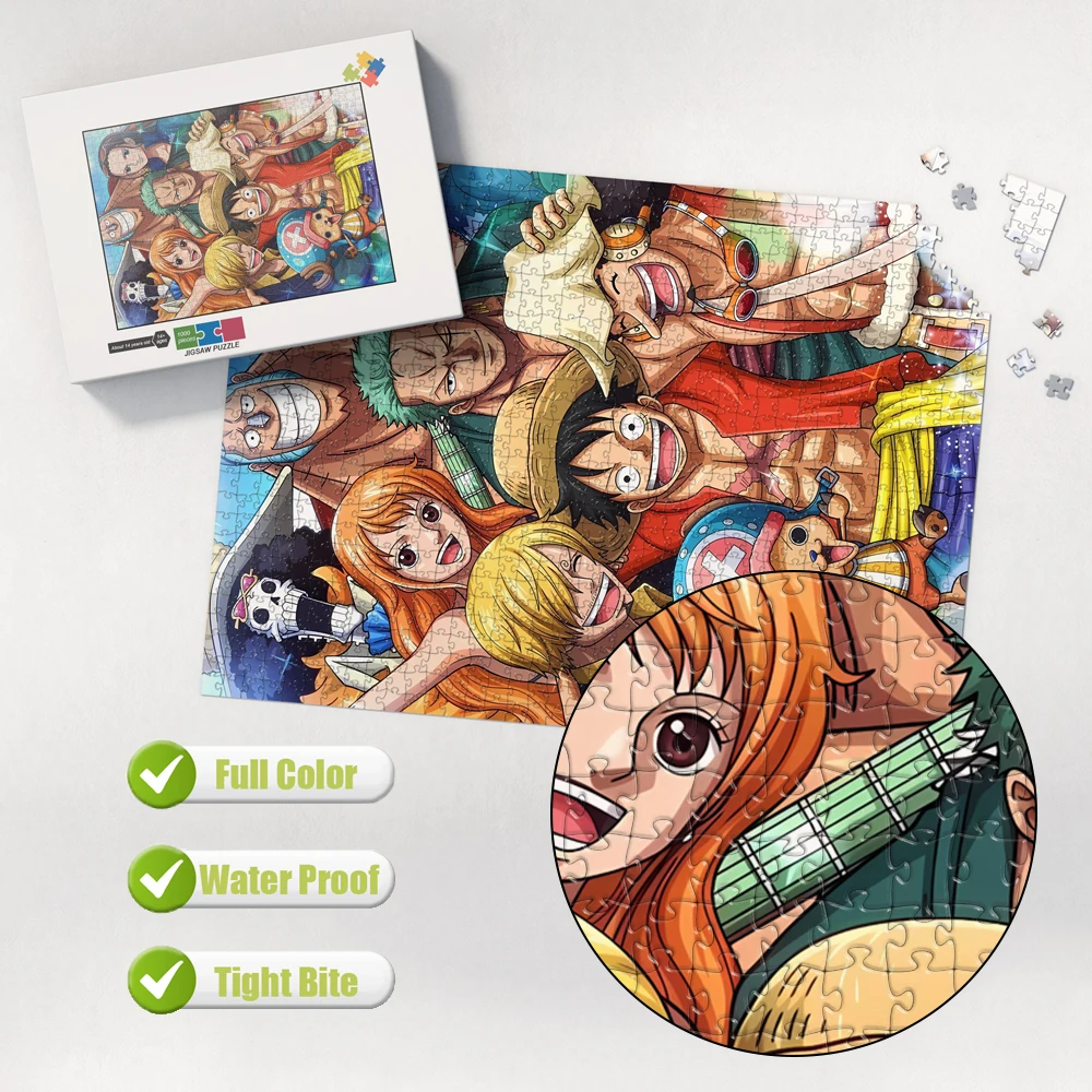 Luffy Anime One Piece Jigsaw Puzzles Multi-Size 200/300/500/1000/1500 Pcs Wooden/cardboard Jigsaw Puzzles Diy Educational Toys