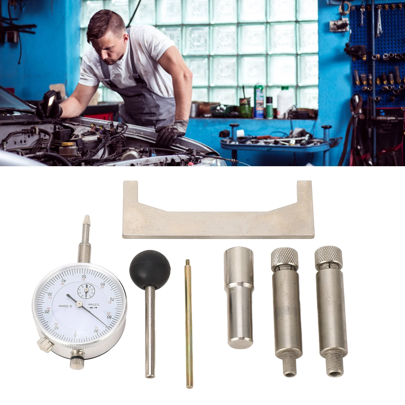 

Fuel Injection Adjustment Tool Complete Easy Injection Pump Timing Gauge 7 Pcs Diesel Injection Pump Static Regulator