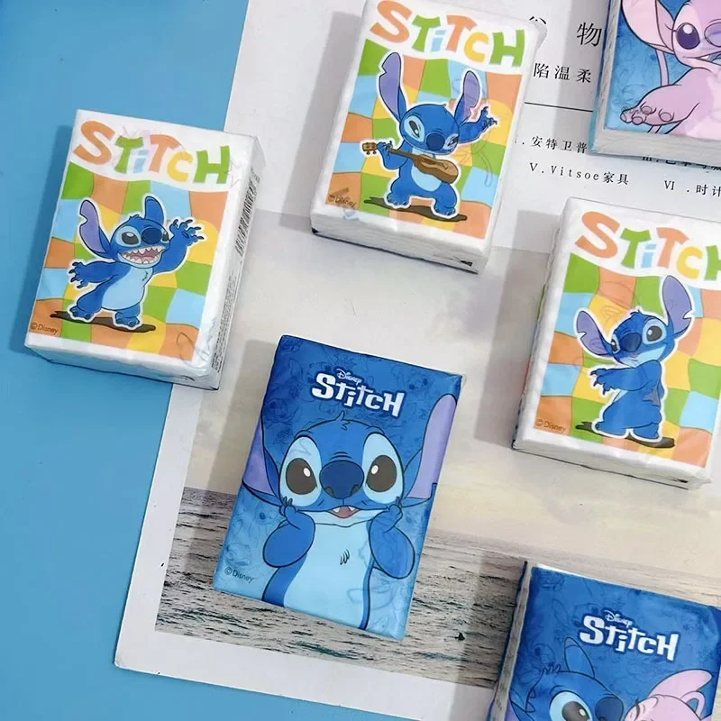 9 paczek Disney igła chusteczka papierowa Lilo & Stitch animacja dziecięca przenośny jednorazowy ręcznik papierowy papier toaletowy prezent