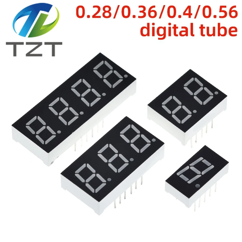 TZT 0.28/0.36/0.4/0.56 inch LED display 7 Segment 1/ 2 / 3 / 4 Bit Digit Tube Red Common Cathode / Anode Digital led 7segment