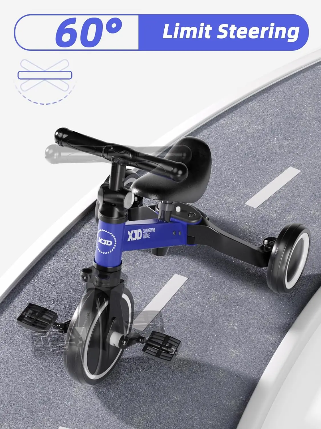 5 in 1 Toddler Bike, Tricycle for Toddlers 1-3 with Adjustable Seat Height, Removable Pedals, Ideal Balance Bike Birthday Gifts