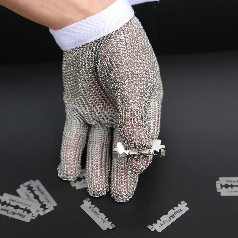 Protective Glove Stainless Steel Mesh Glove Anit-Cut Knife Resistant Chain Mail Protective Glove for Kitchen Butcher Working