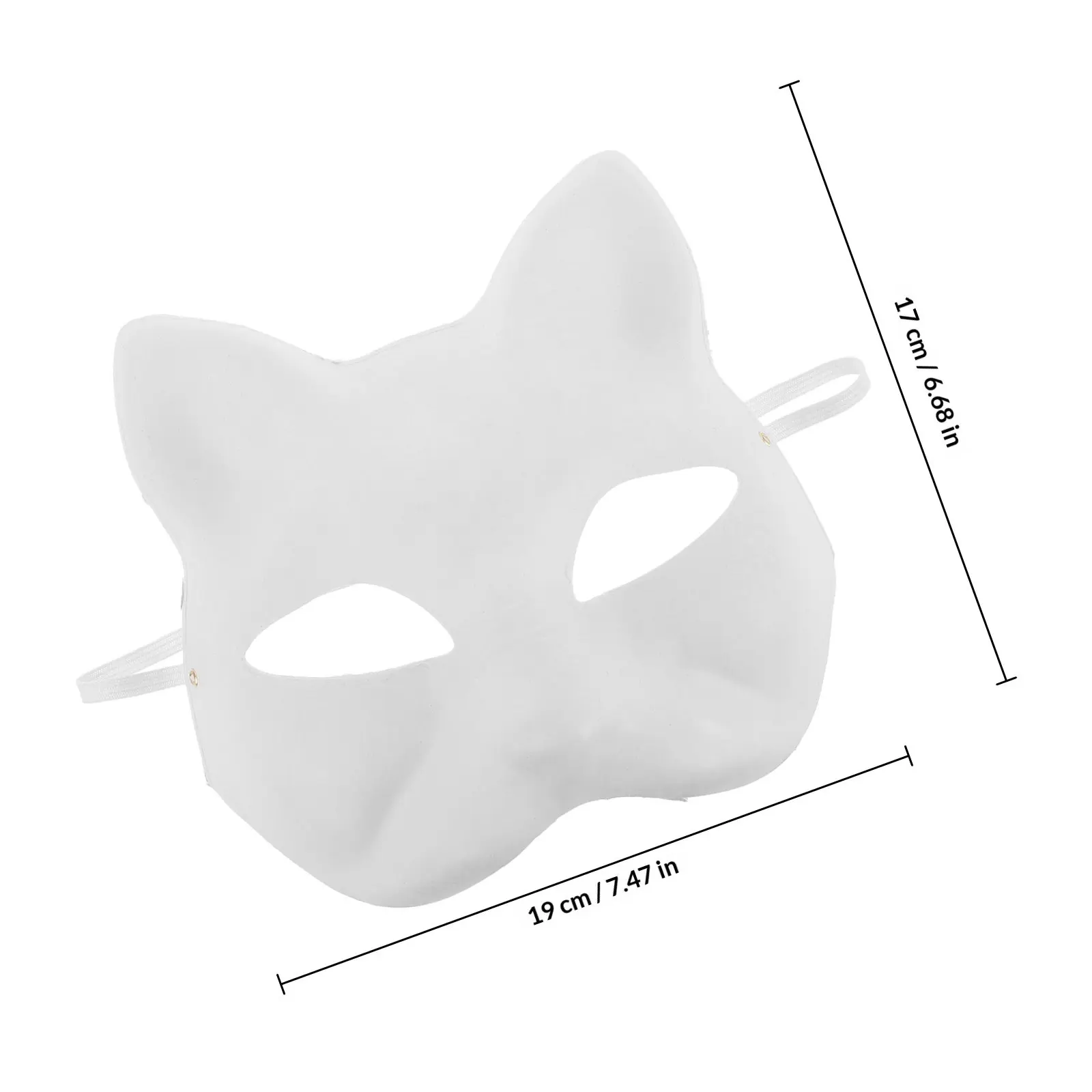 1Set DIY Cat Mask Paintable Felt Fabric White Cat Masks Halloween Cosplay Masquerade Costume Party Masquerade Masks