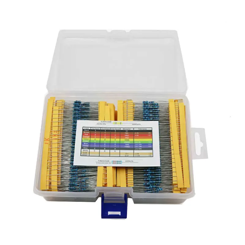 2600pcs 1/4W Metal Film Resistor Kit 1% Component Kit 0.25W Full Range of Resistance  130valueX20pcs