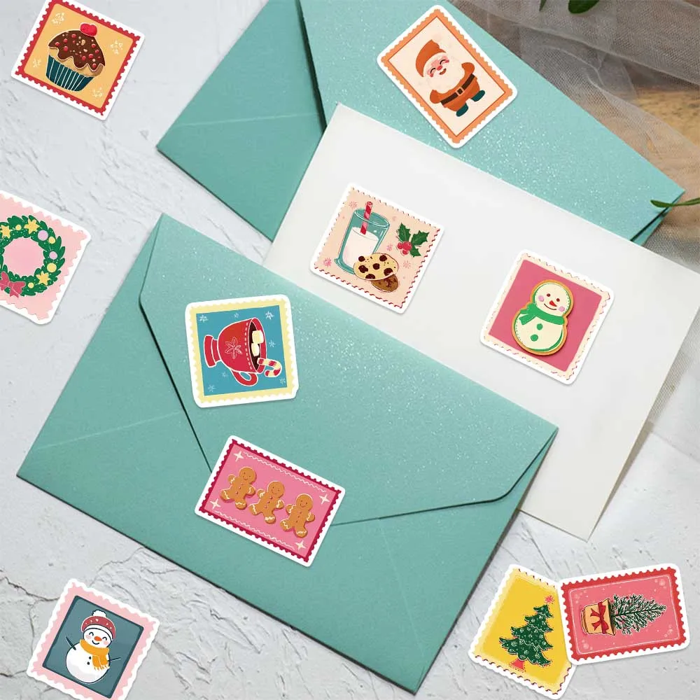 50 stücke Weihnachten Stempel Graffiti Aufkleber Aufkleber Für Telefon Brief Sammelalbum Koffer Skateboard DIY Cartoon Wasserdichte Aufkleber – Detail 9