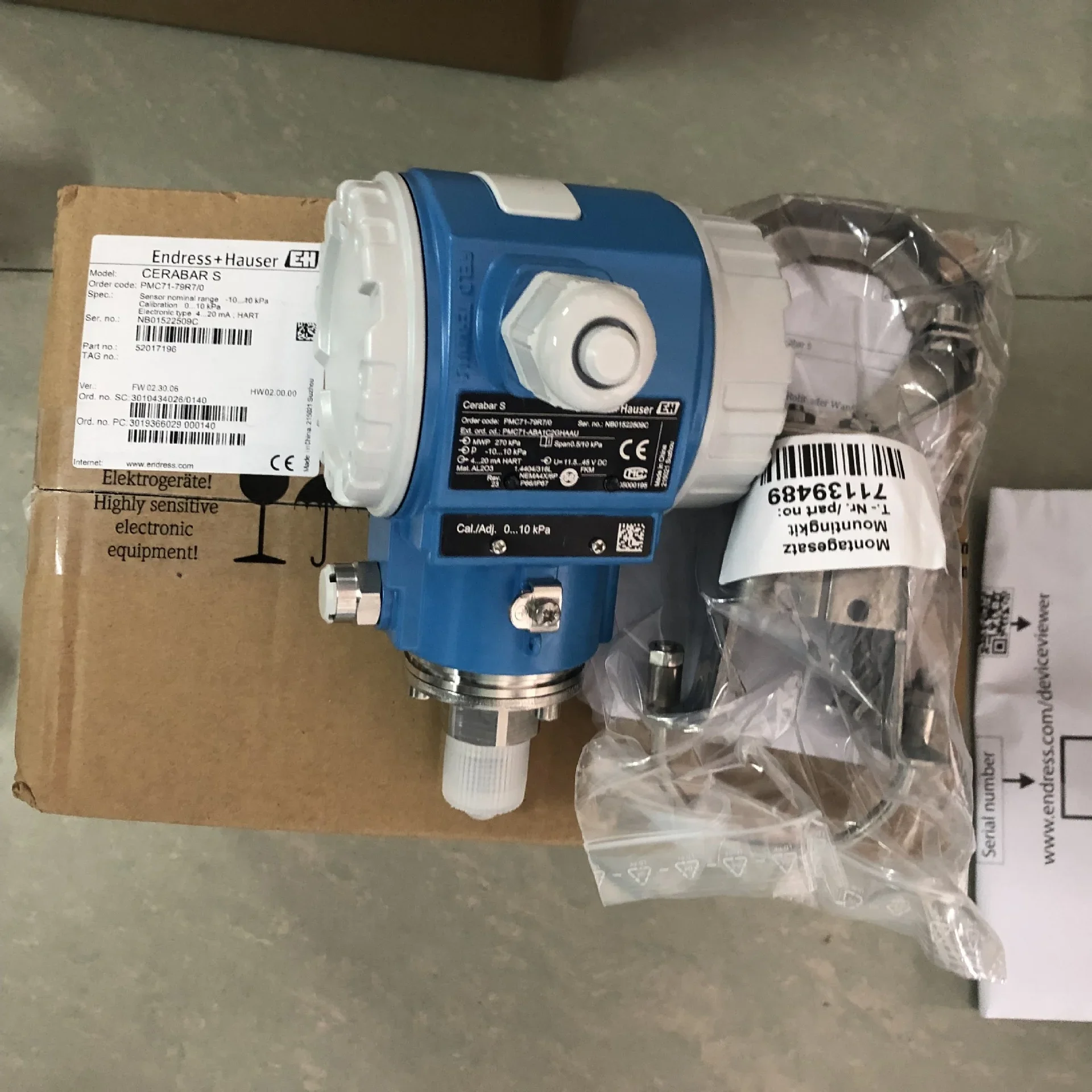 Nuevo transmisor de presión original de Alemania PMC71-ABB1PB1GAAA