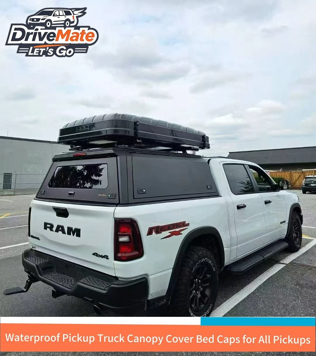 

Durable Waterproof Aluminum Alloy Pickup Canopy for Ram1500-Secure Storage with Locking No-Drilling Installation Hard Cover