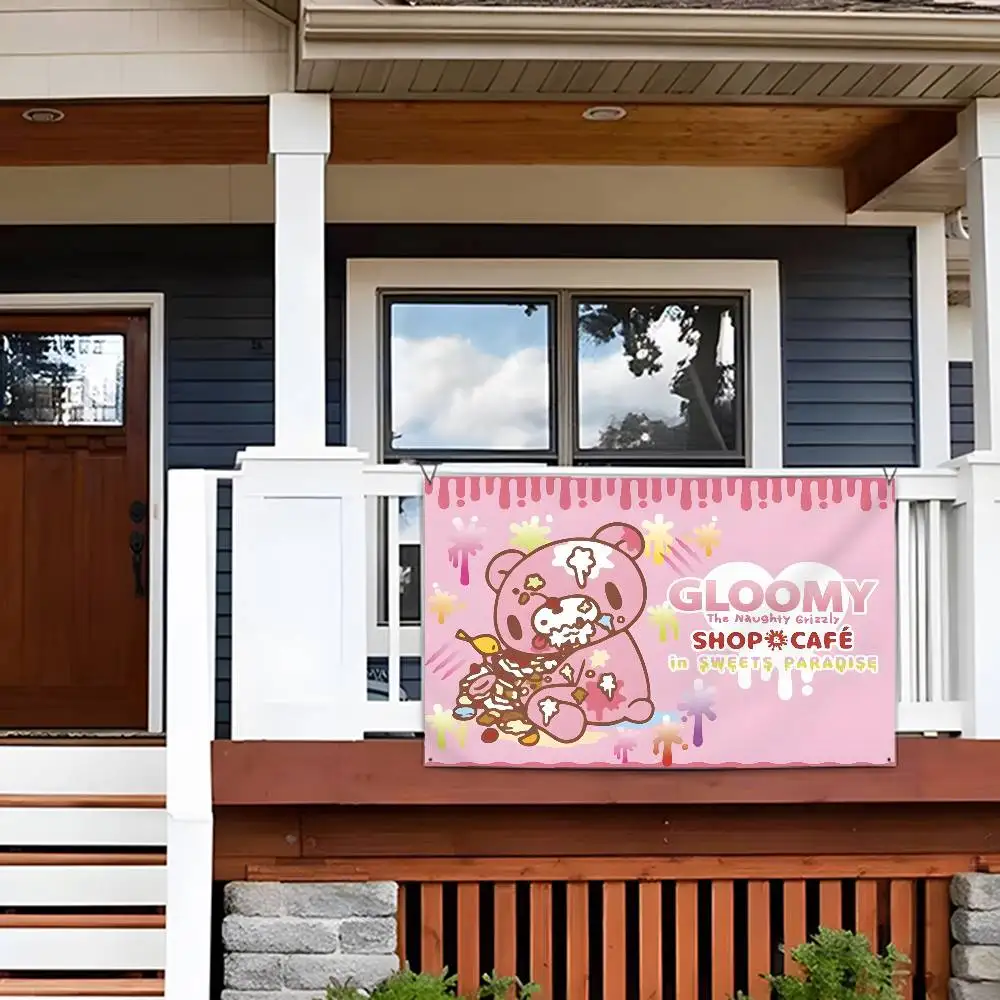Cartoon G-gloomy bear Flag Custom Flags Wall Hanging Tapestry Outdoor Decorative flag Background Blanket