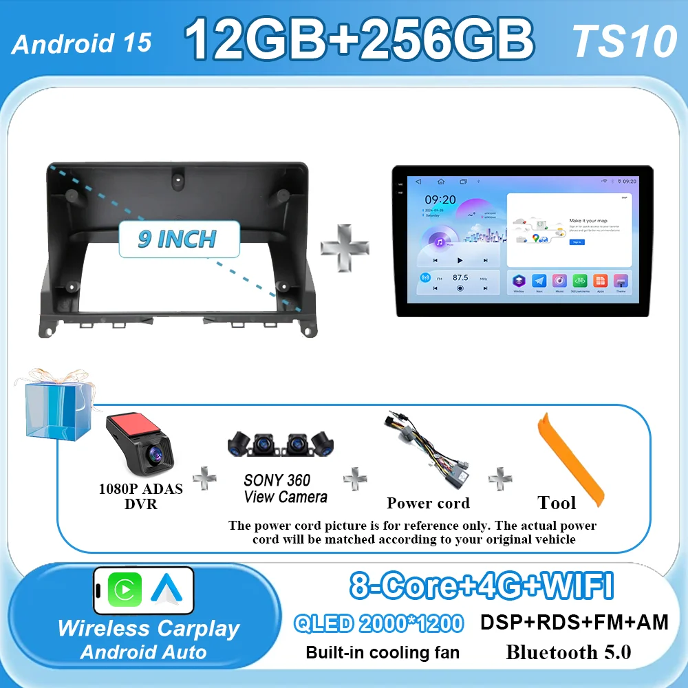 Android 15 Voor Mercedes Benz C Klasse 3 C220 C180 W204 S204 2006-2011 Auto Multimedia Video Player Radio stereo GPS Auto play Auto