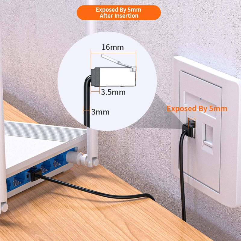 CAT6A RJ45 رقيقة كابل إيثرنت الترا قصيرة كريستال رئيس خط الشبكة 10 جيجابايت النطاق العريض راوتر الكمبيوتر صندوق خزانة المنزل سلك توصيل معزز