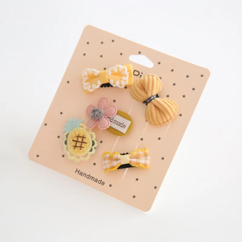 New Design Mini Bow Hairgrips Baby Cartoon Hairpin Children Boutique Barrettes  Girls Kids Hair Accessories 0-6month TZ12