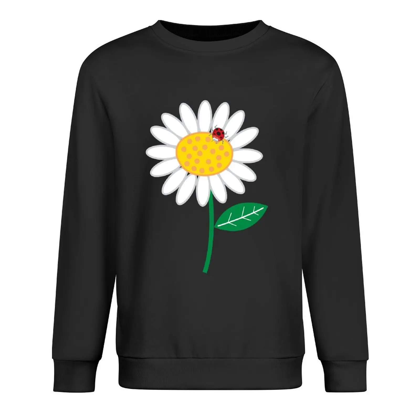 

Whimsical Summer White Daisies and Red Ladybugs  fatfatin Pullover anime clothing korean clothes hooded sweatshirts