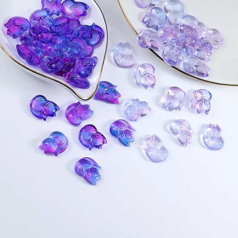 

100pcs/lot crystal fox versatile necklace pendant beaded bracelet glazed pendant