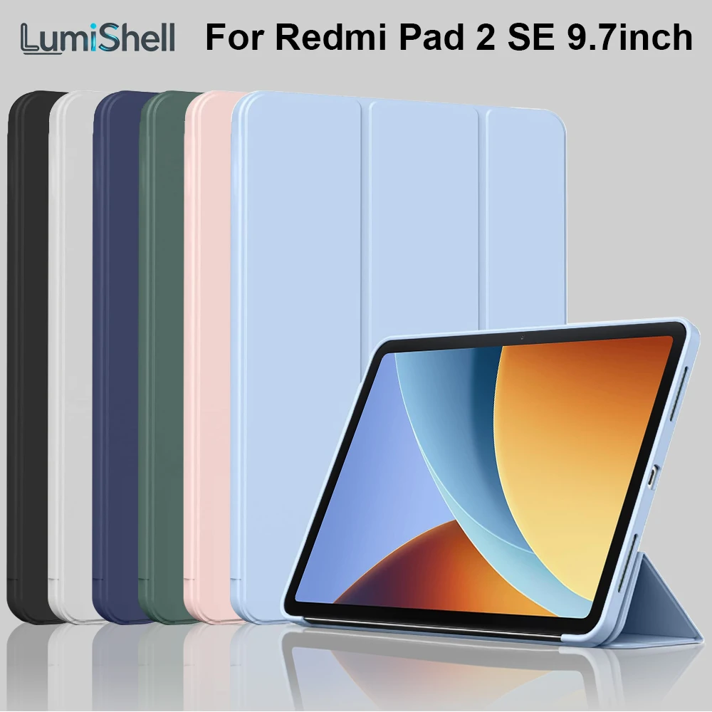 Case For Xiaomi Redmi Pad 2 SE 9.7" 2026 PU Leather Soft Silicon Back Cover Folding Stand Magnetic Auto Sleep / Wake