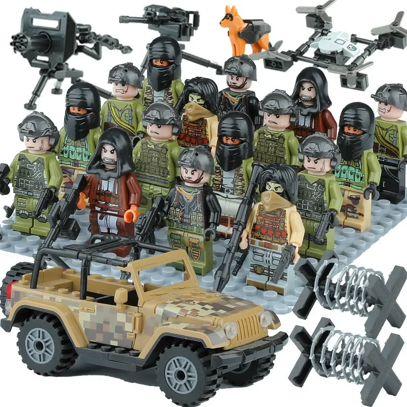 MOC-Baustein, speziell ausgestattete Ghost-SWAT-Puppe, DIY-Montage, Mini-Humanoid-Puppe, voll bewaffnet, Geburtstagsgeschenk – Detail 7