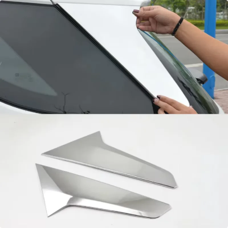 

For Chevrolet Equinox Third GE 2017-2020 ABS chrome trims Rear window sequins glass Spoiler side triangle Molding part 2pcs