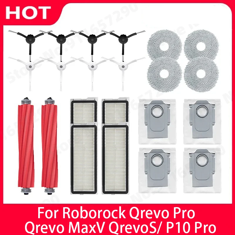 Für Roborock Qrevo Pro / Qrevo MaxV / Qrevo S / P10 Pro Teile Roboter-Staubsauger Ersatzwalze Staubbeutel Zubehör