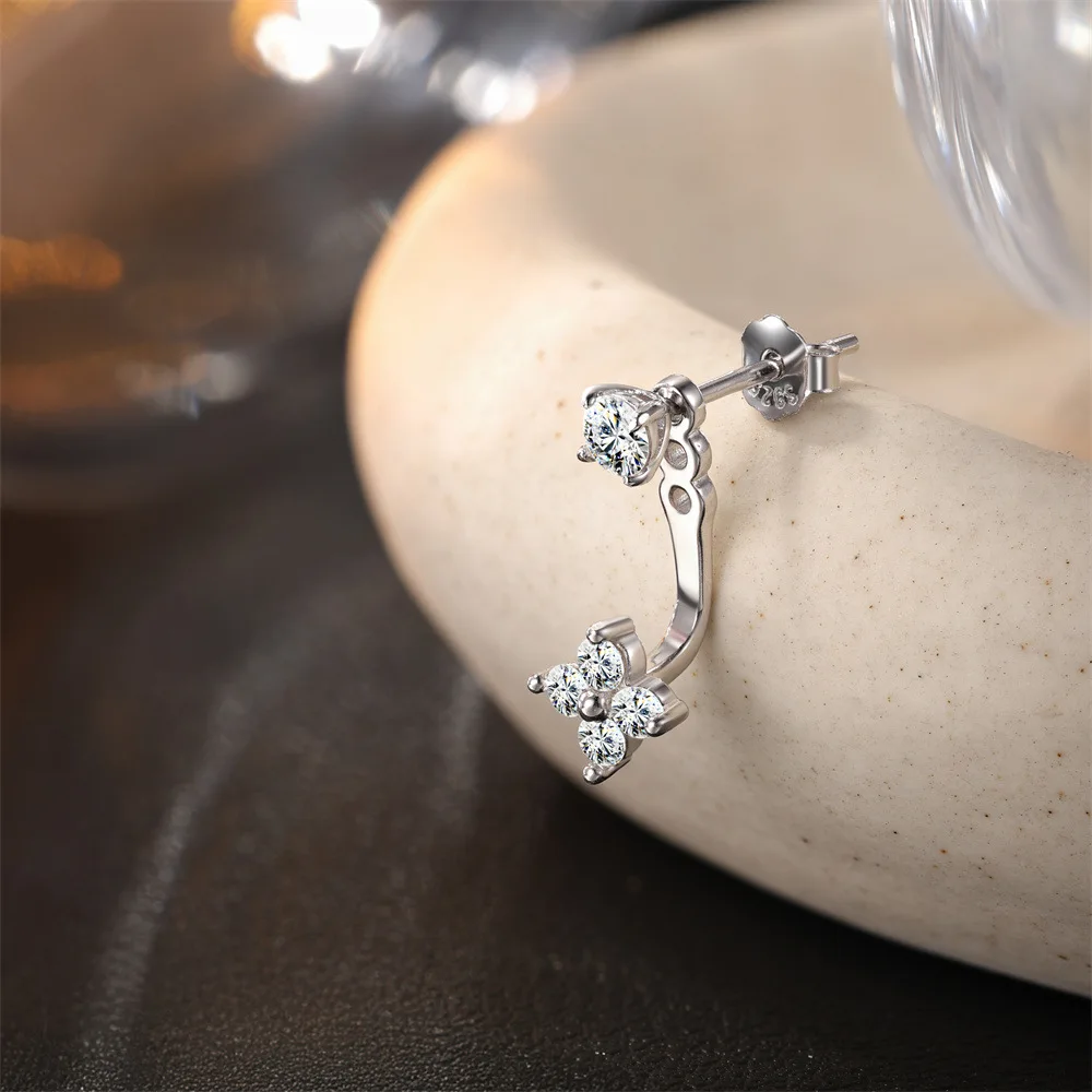 

Серьги-гвоздики из муассанита Full D Color для женщин, сверкающие, с имитацией бриллиантов, из стерлингового серебра S925, для вечеринок, ювелирные украшения, рождественские подарки