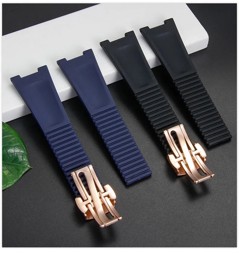 25 x 13 mm wasserdichtes Silikonarmband + Anschluss für Patek Philippe Nautilus 5711 5726 5712 g Serie Gummi-Armband – Detail 7