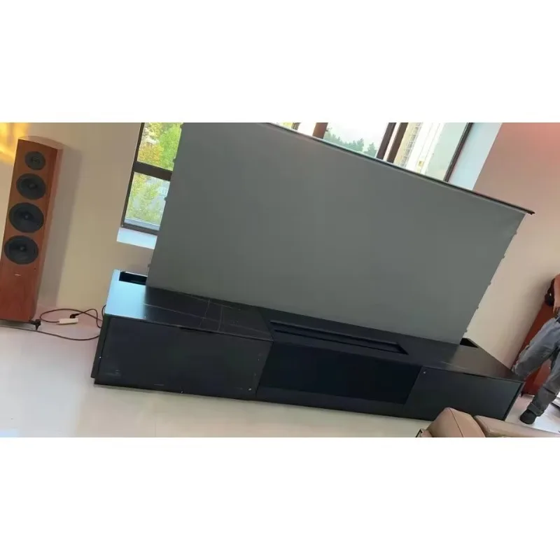 Smart UST Projector Electric Screen Cabinet with Remote Control 16:9 Format 100-120 Inches 8K & 3D Projection